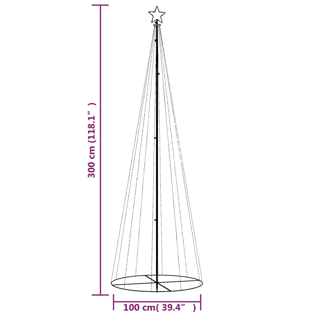 Kartio joulukuusi 310 lämpimän valkoista LED-valoa 100x300 cm