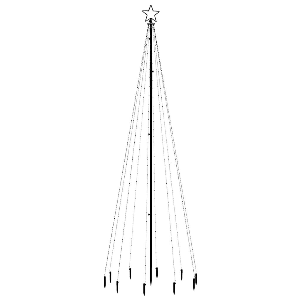 Joulukuusi piikillä 310 lämpimän valkoista LED-valoa 300 cm