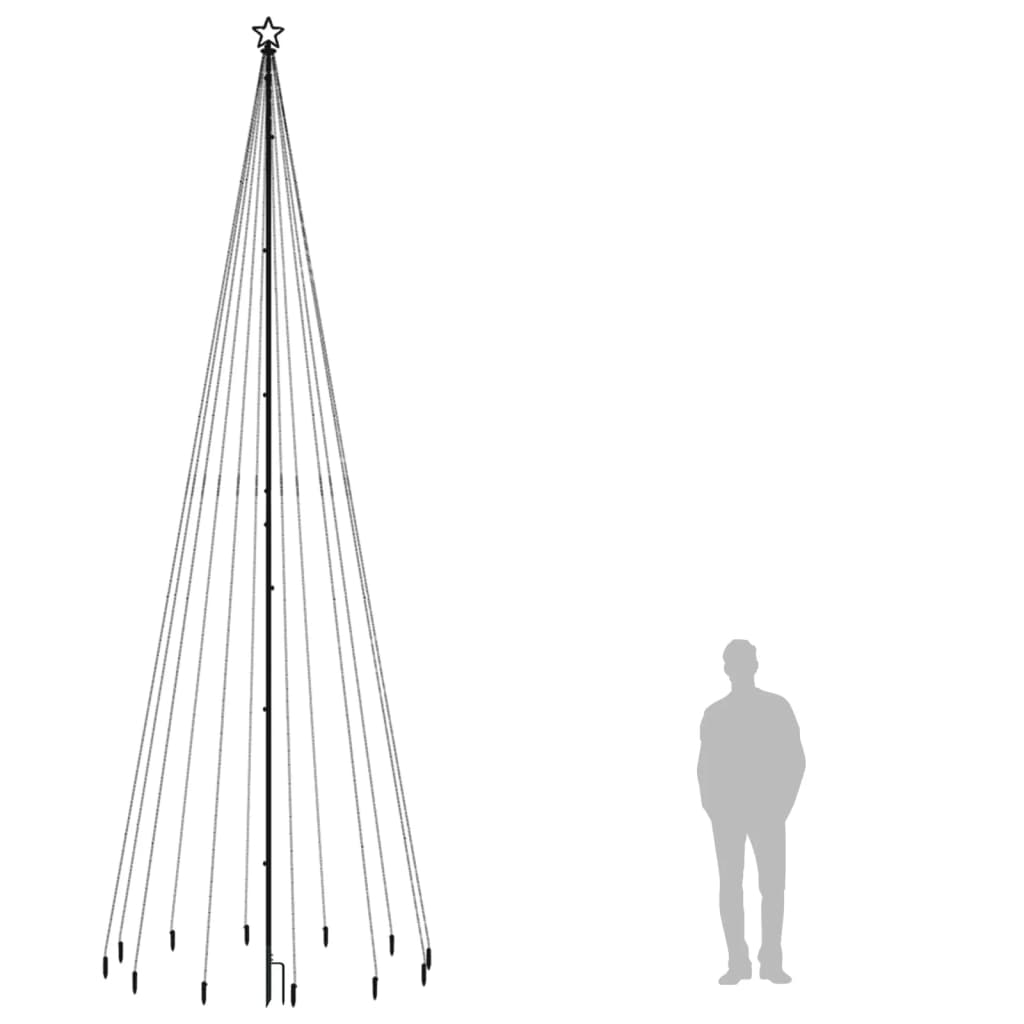 Joulukuusi piikillä 732 kylmän valkoista LED-valoa 500 cm