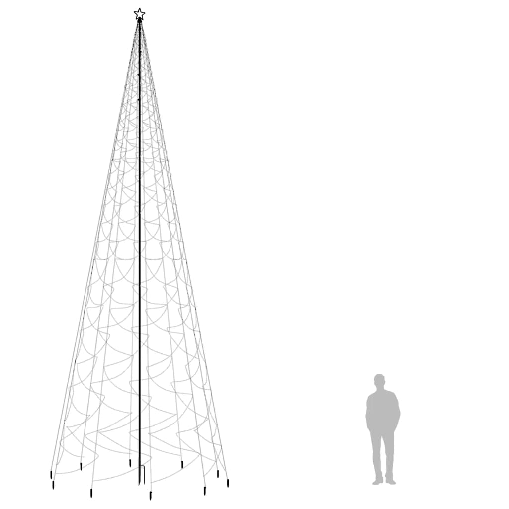 Joulukuusi piikillä 3000 kylmän valkoista LED-valoa 800 cm