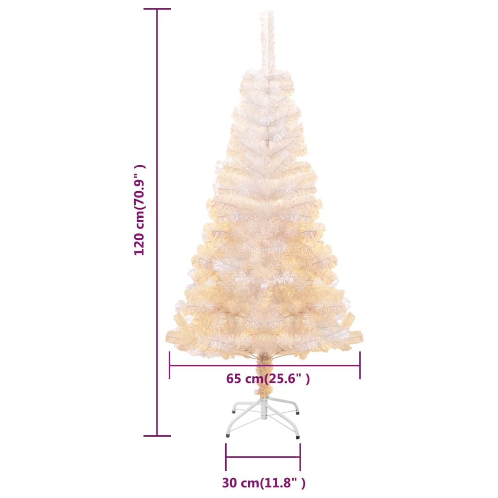 Tekojoulukuusi värikkäät oksankärjet 120 cm valkoinen PVC