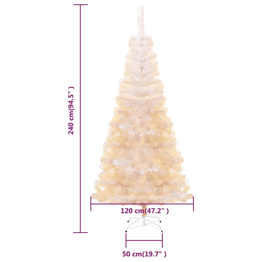 Tekojoulukuusi värikkäät oksankärjet 240 cm valkoinen PVC