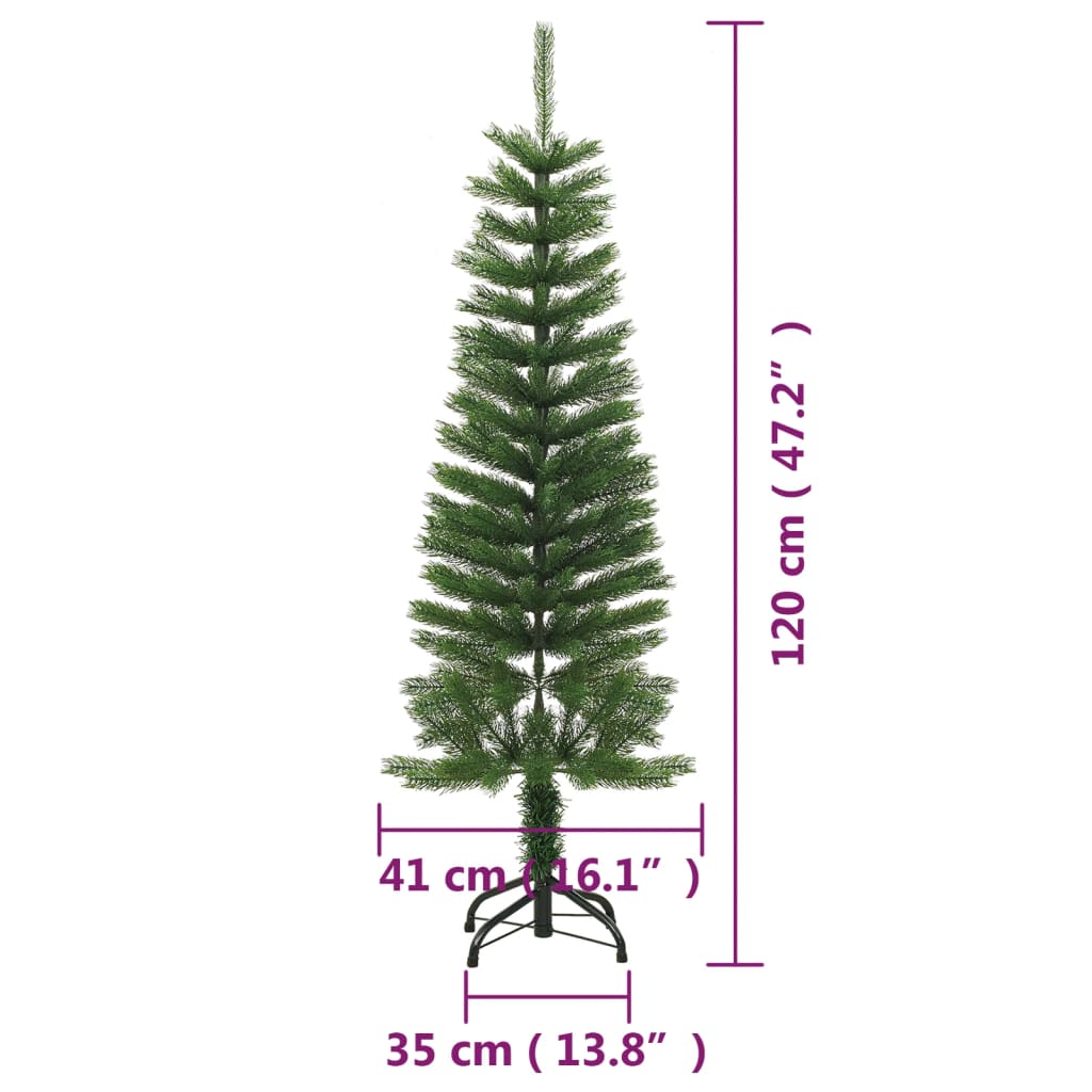 Ohut tekojoulukuusi jalustalla 120 cm PE