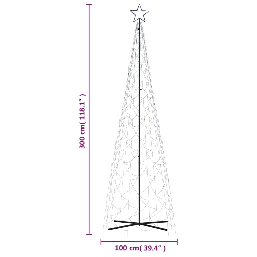 Kartio joulukuusi 500 sinistä LED-valoa 100x300 cm