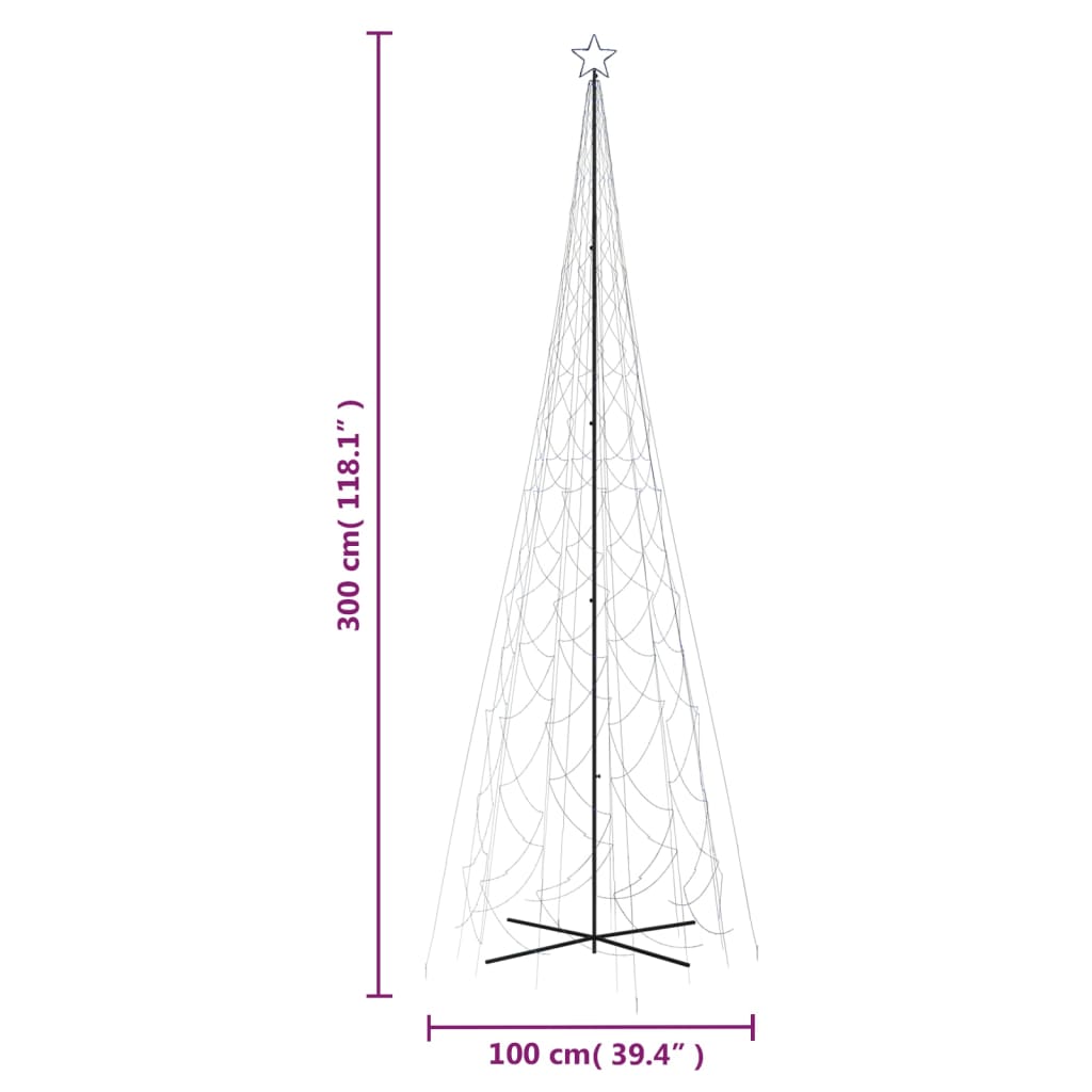 Kartio joulukuusi 3000 sinistä LED-valoa 230x800 cm