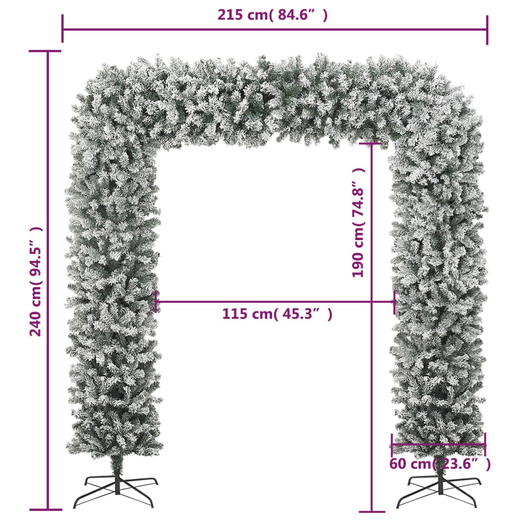 Joulukuusikaari lumihuurteella 240 cm