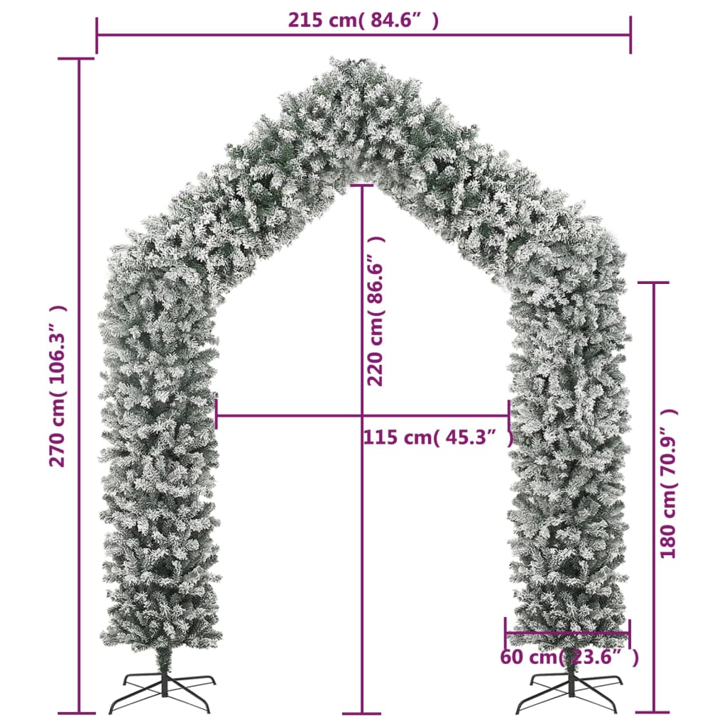 Joulukuusikaari lumihuurteella 270 cm