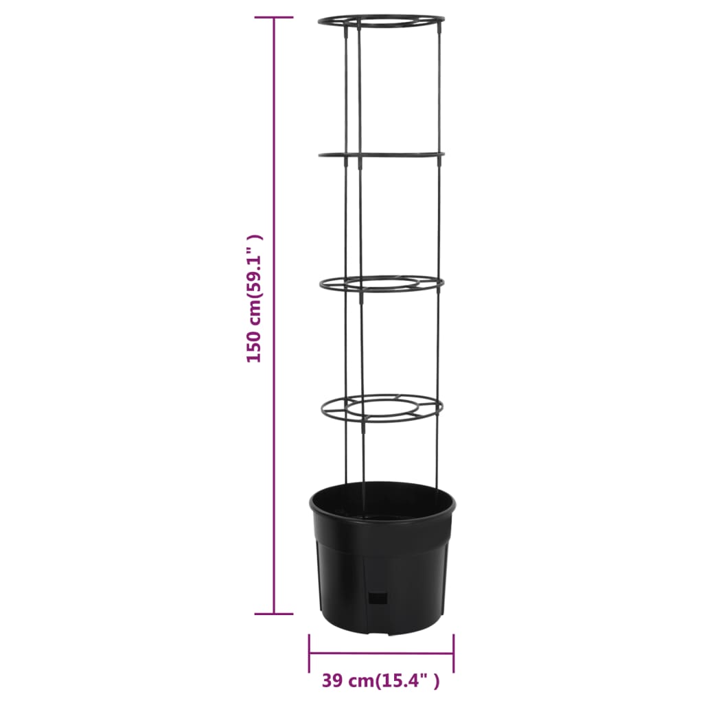 Tomaattiruukku antrasiitti Ø39x150 cm polypropeeni