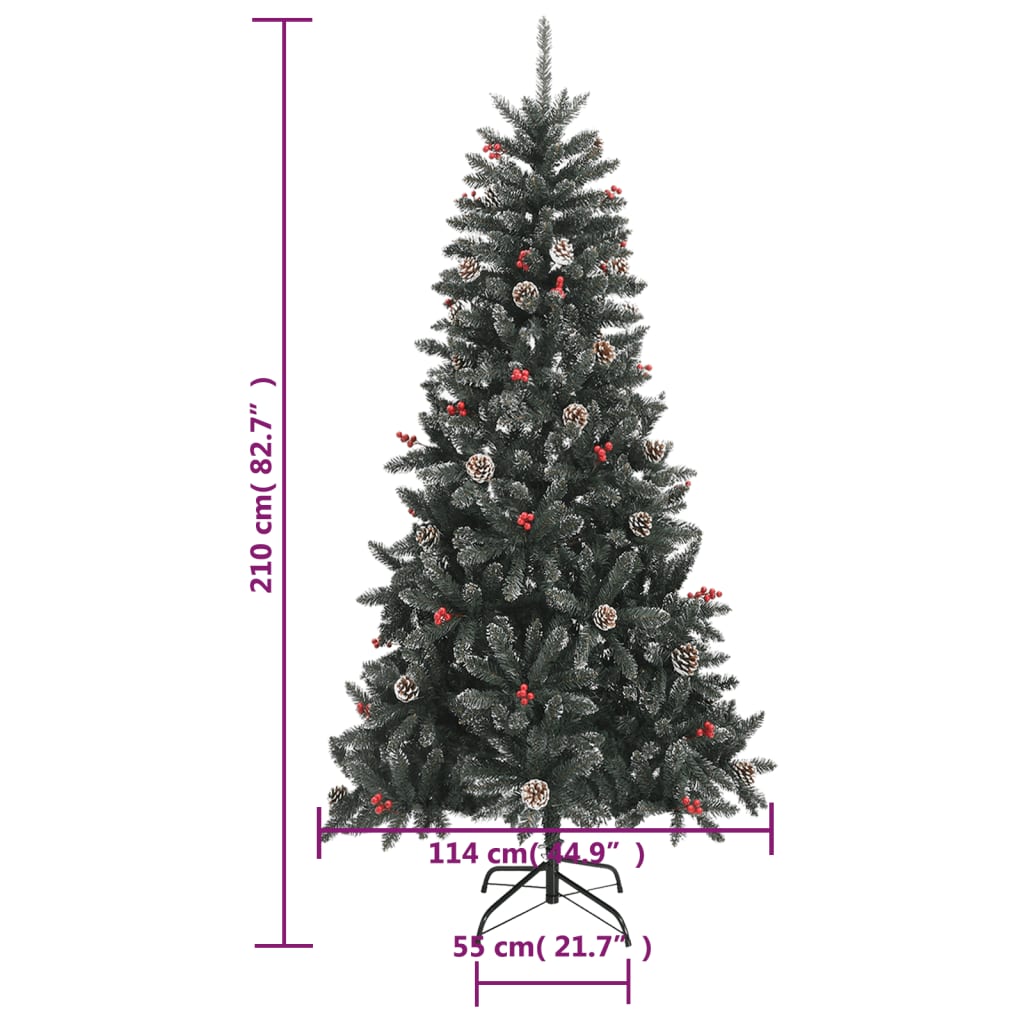 Tekojoulukuusi jalustalla vihreä 210 cm PVC