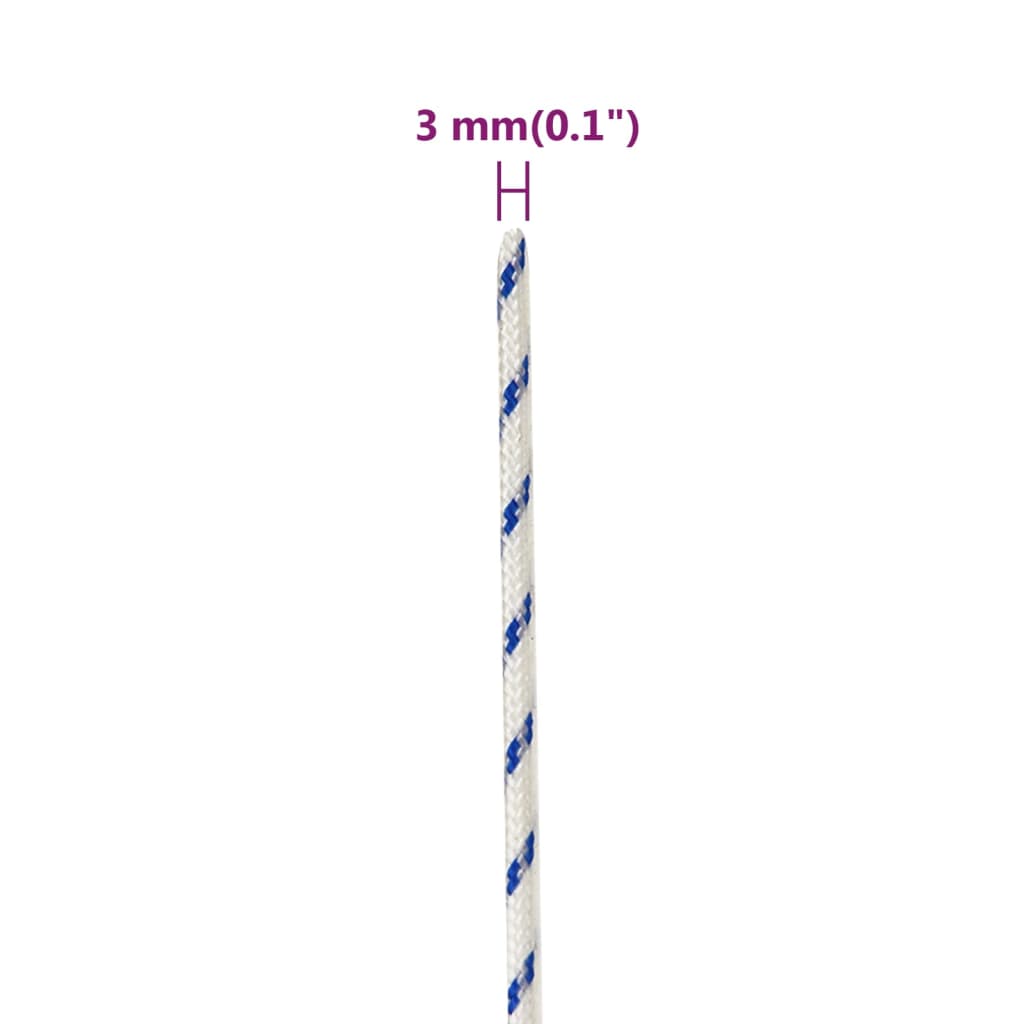 Veneköysi valkoinen 3 mm 50 m polypropeeni