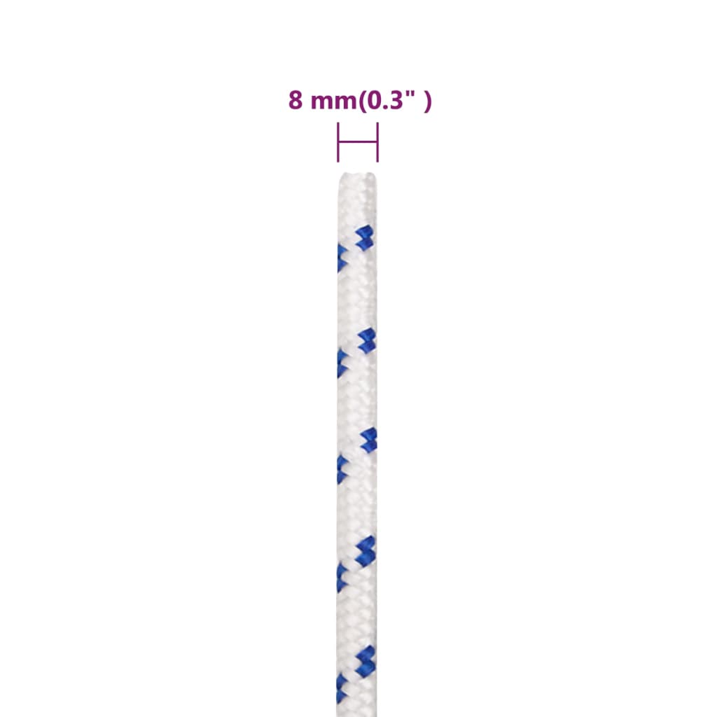 Veneköysi valkoinen 8 mm 250 m polypropeeni