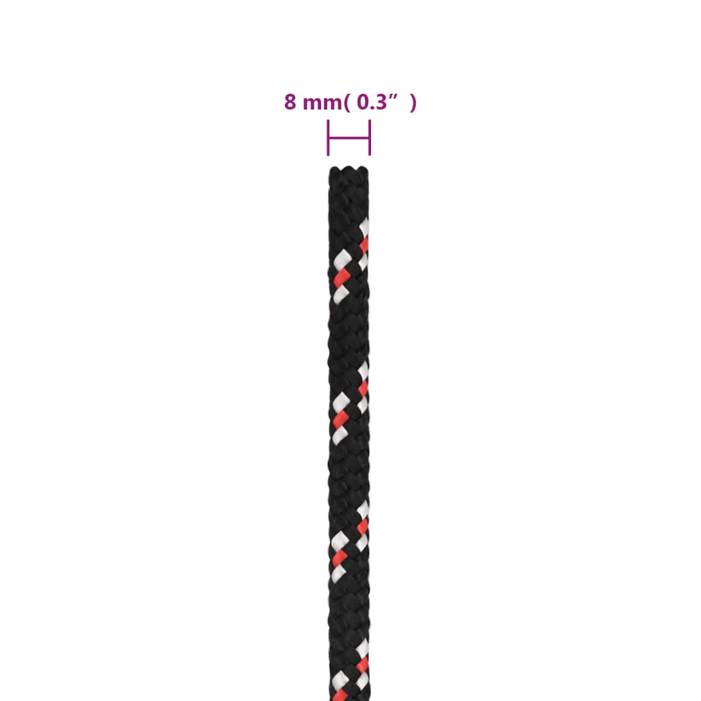 Veneköysi musta 8 mm 25 m polypropeeni