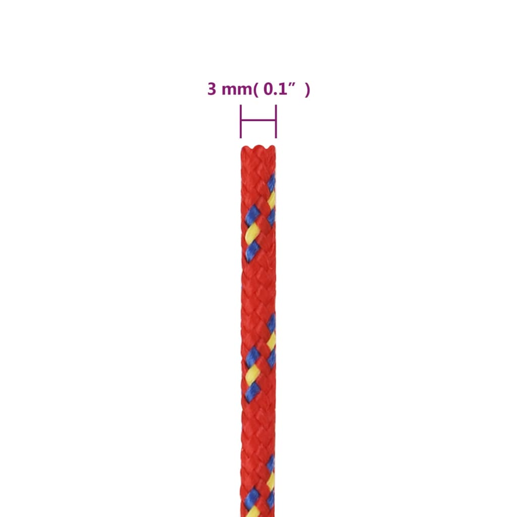 Veneköysi punainen 3 mm 25 m polypropeeni