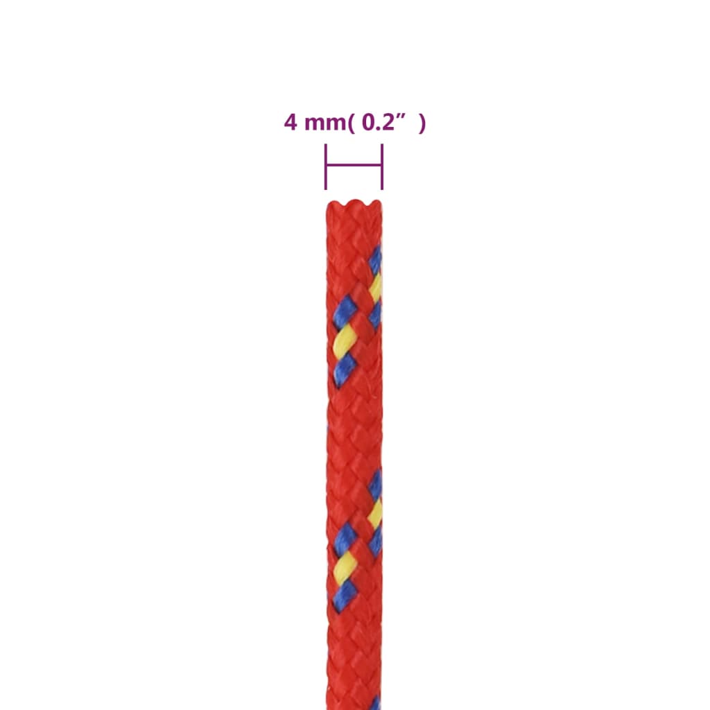 Veneköysi punainen 4 mm 25 m polypropeeni