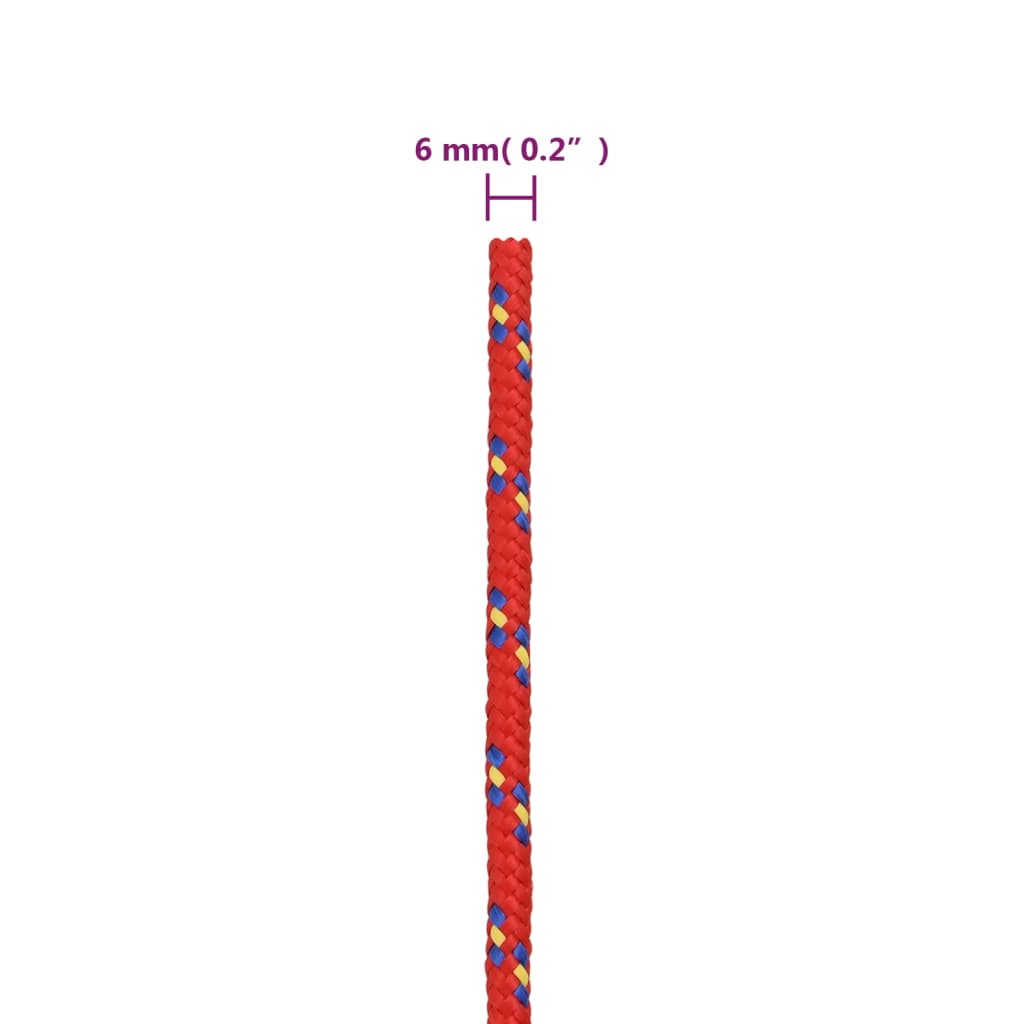 Veneköysi punainen 6 mm 25 m polypropeeni