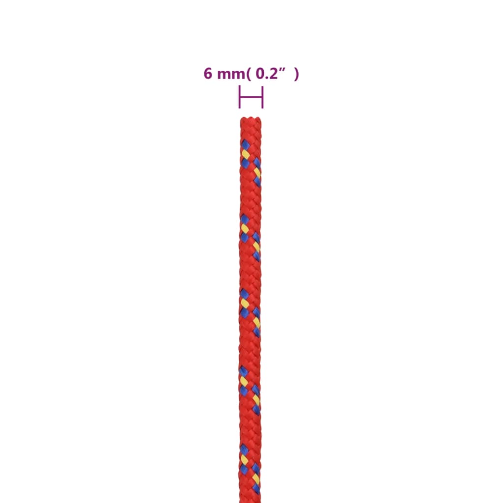 Veneköysi punainen 6 mm 50 m polypropeeni