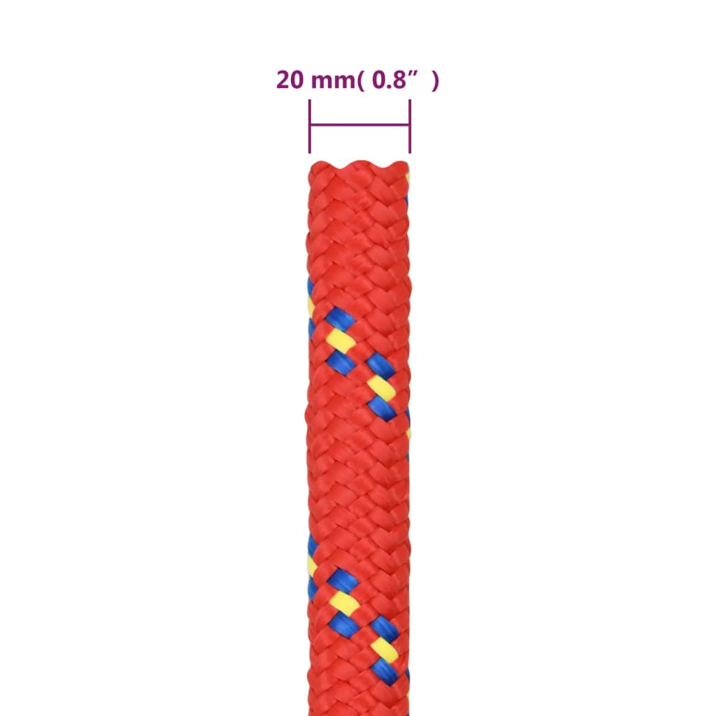 Veneköysi punainen 20 mm 25 m polypropeeni