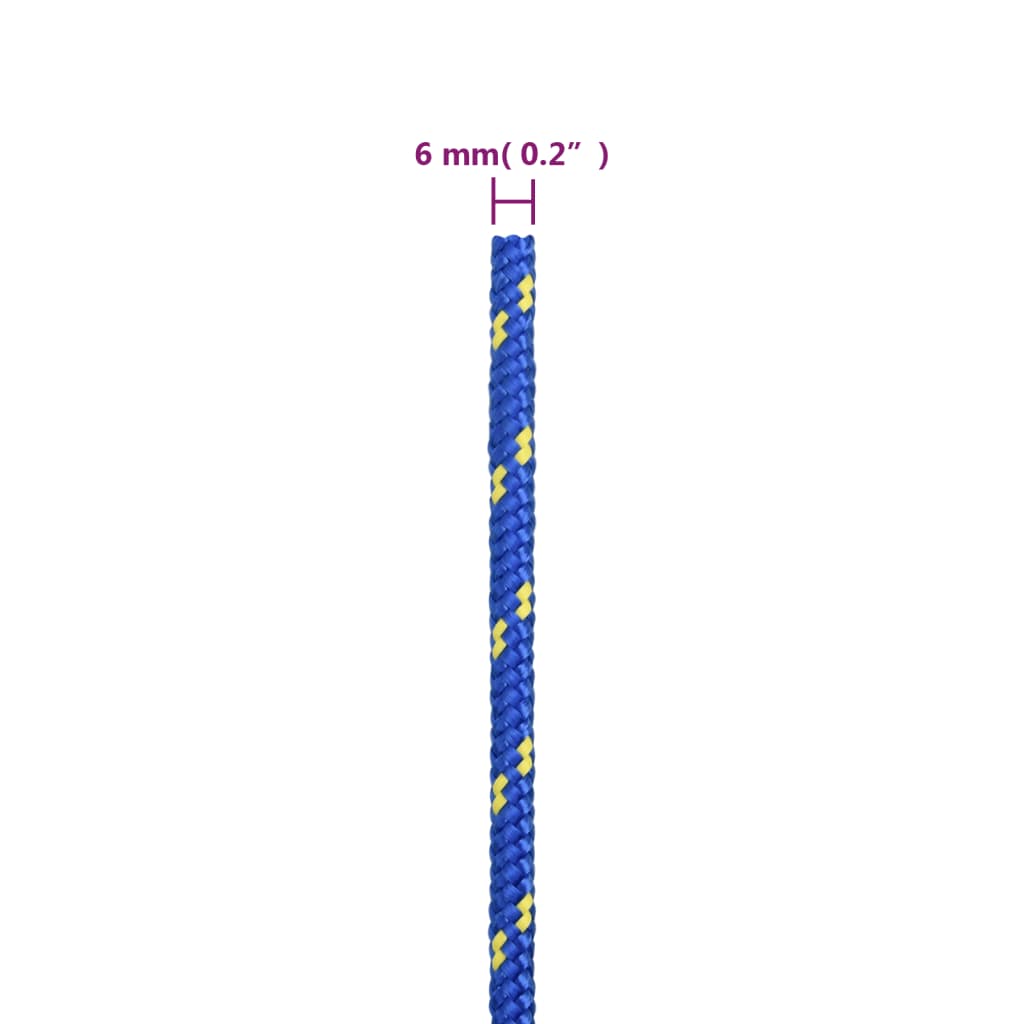 Veneköysi sininen 6 mm 25 m polypropeeni