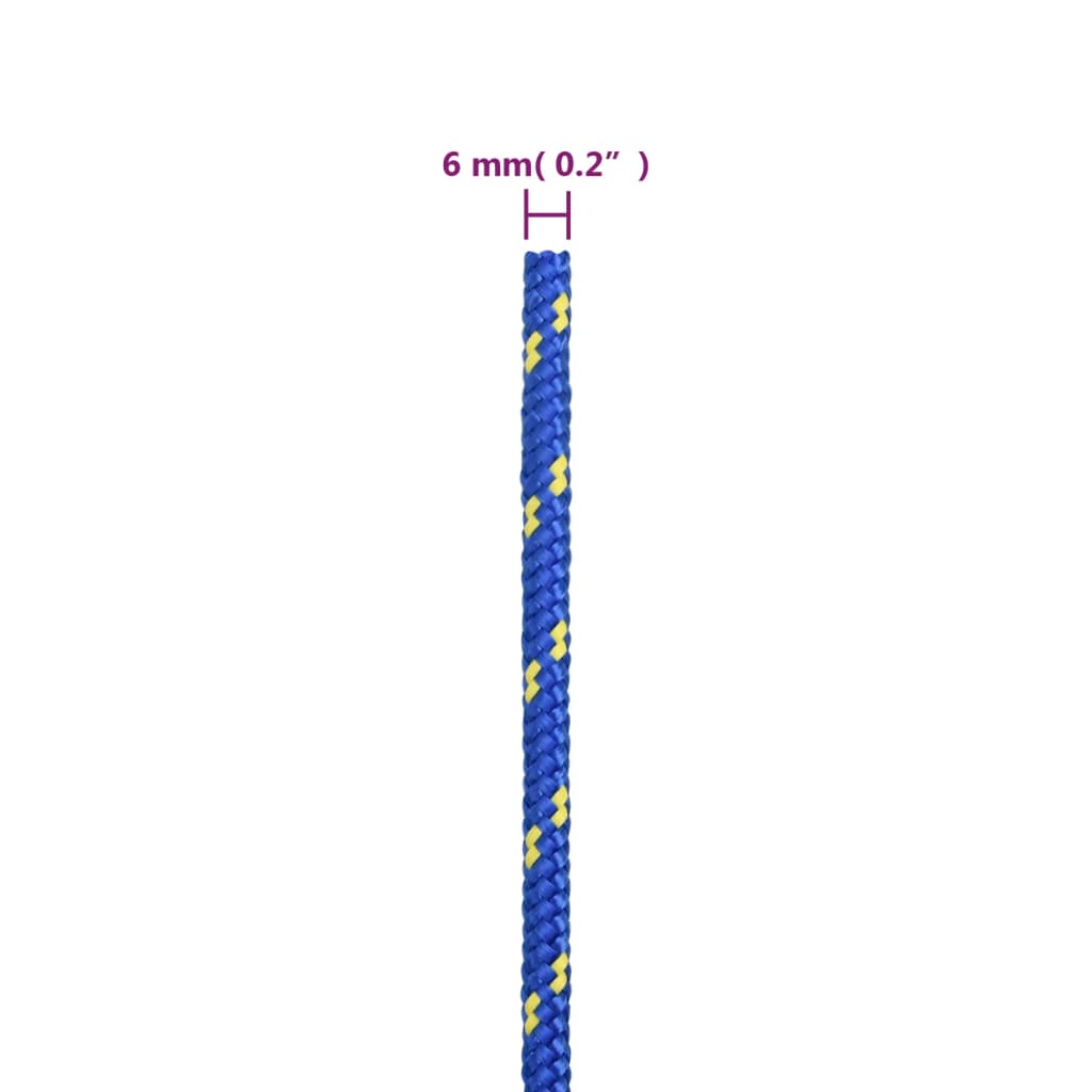 Veneköysi sininen 6 mm 250 m polypropeeni