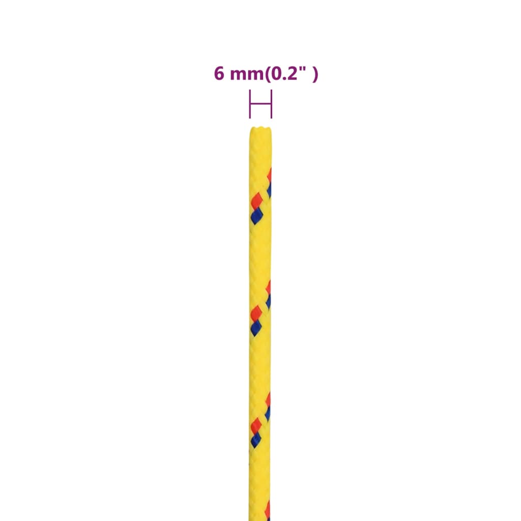 Veneköysi keltainen 6 mm 25 m polypropeeni