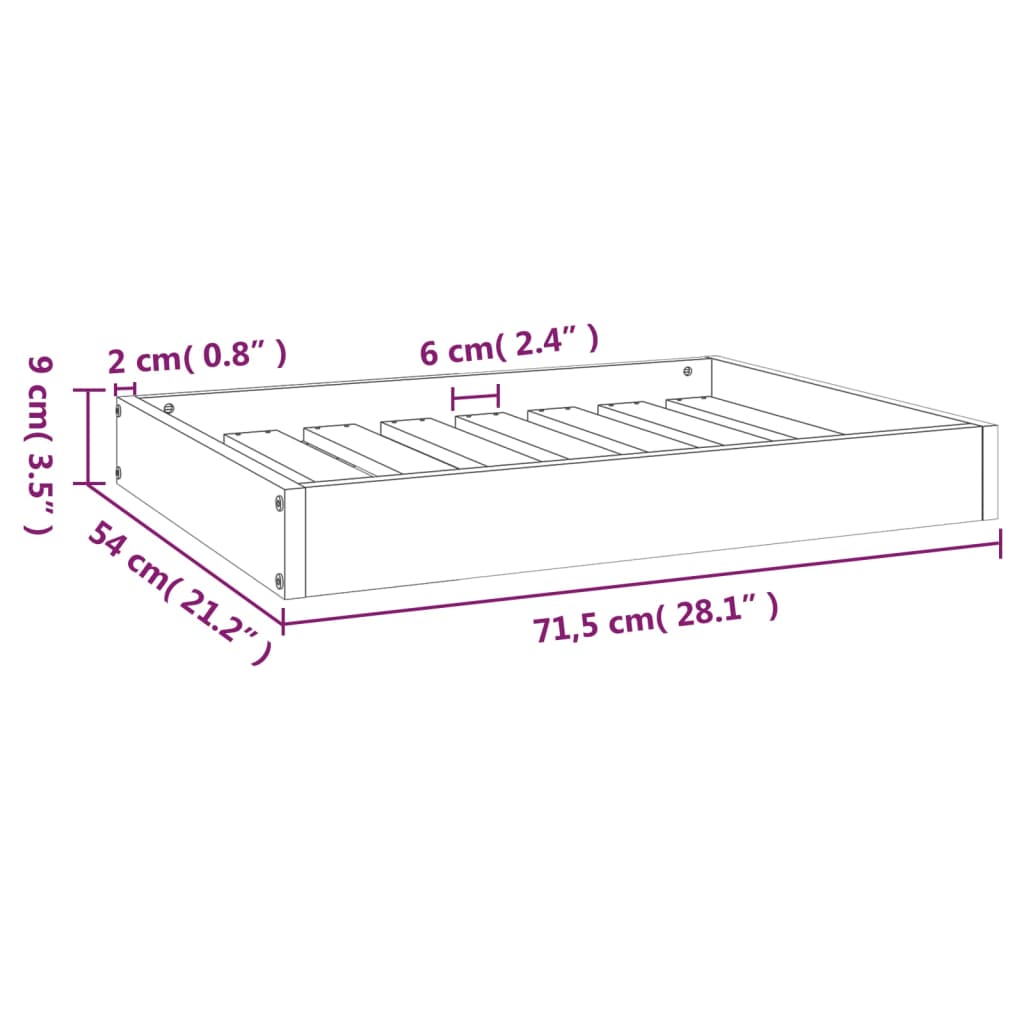 Koiransänky hunajanruskea 71,5x54x9 cm täysi mänty