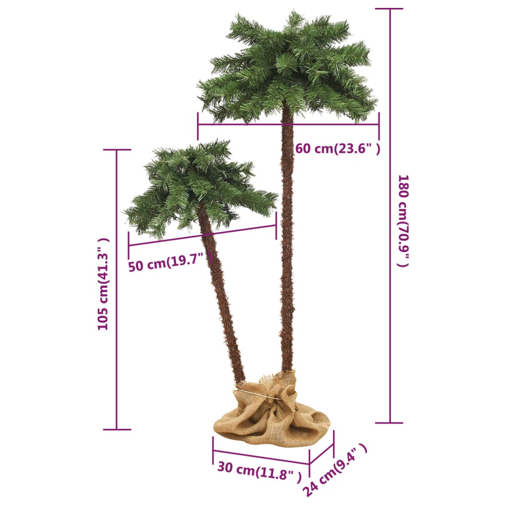 Joulupuu LED-valoilla 105 cm ja 180 cm