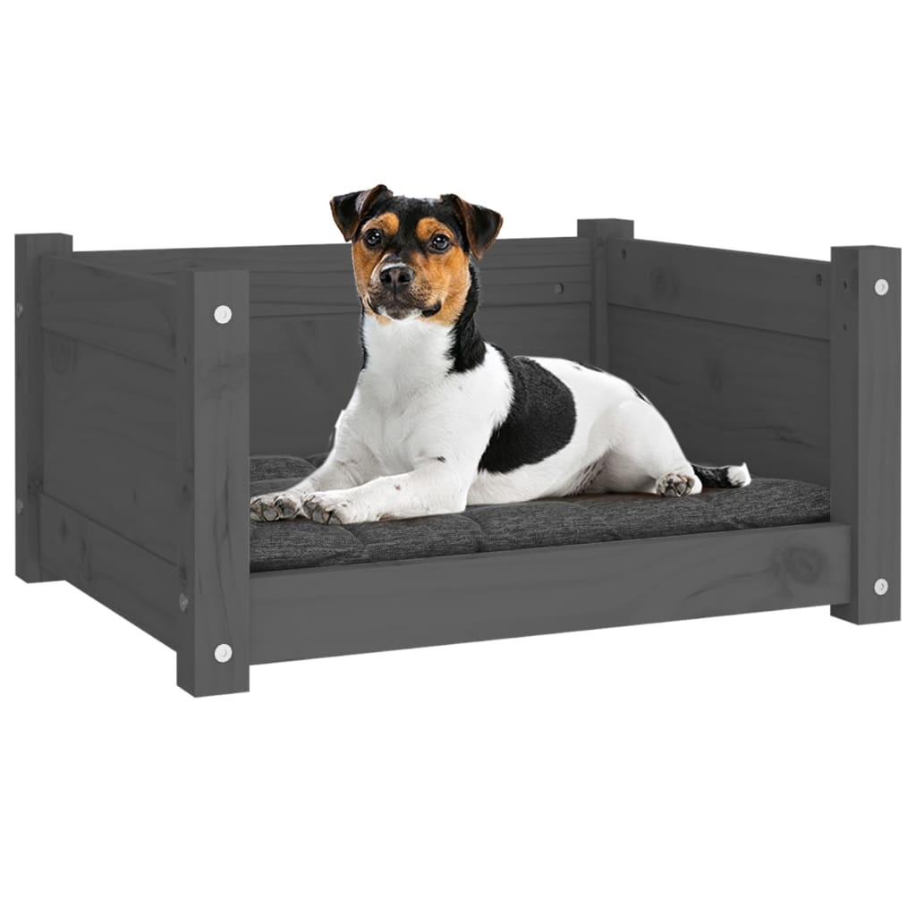 Dog bed gray 55.5x45.5x28 cm solid pine