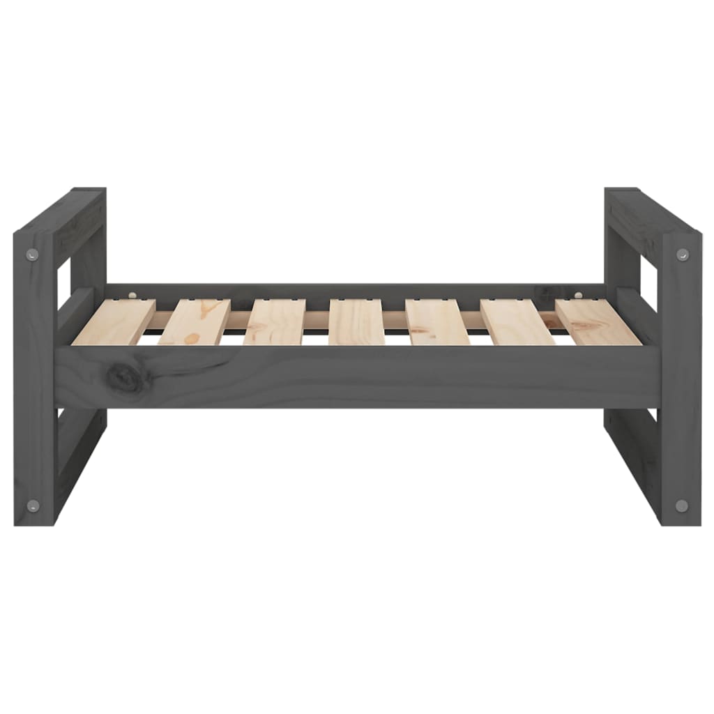 Dog bed gray 65.5x50.5x28 cm solid pine