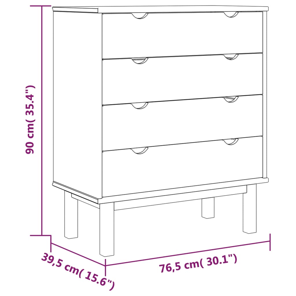 Lipasto OTTA ruskea ja harmaa 76,5x39,5x90 cm täysi mänty