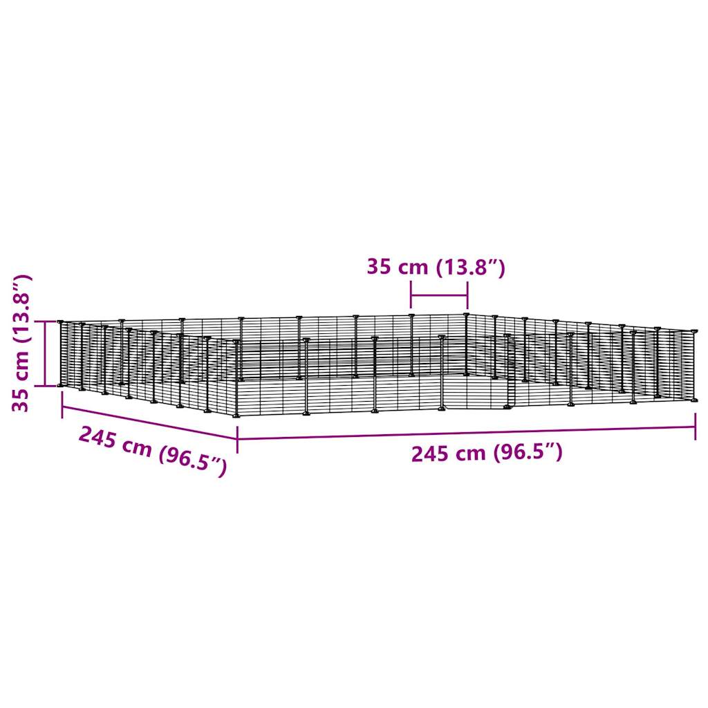 28-paneelinen lemmikkihäkki ovella musta 35x35 cm teräs