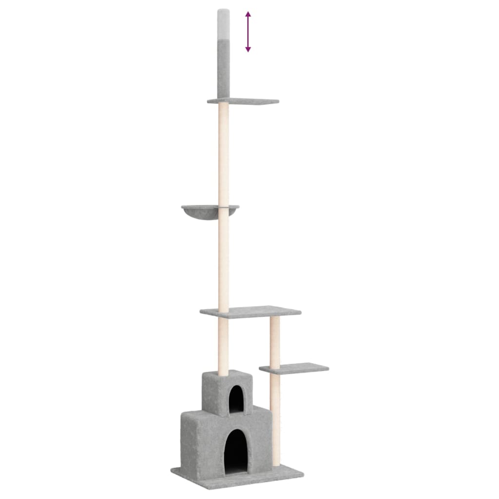 Kattoon asti yltävä kissan kiipeilypuu v.harmaa 250,5-276,5 cm