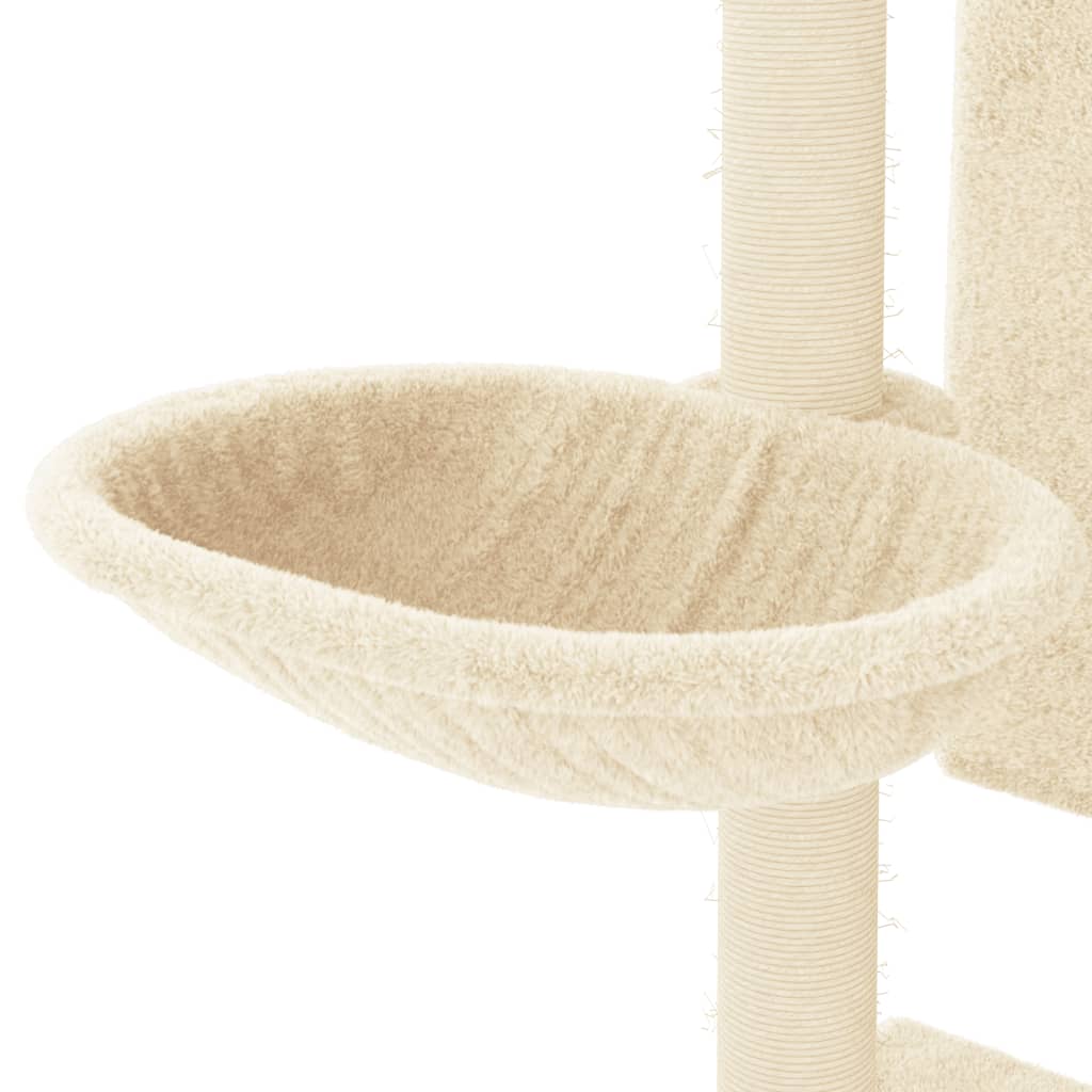 Cat climbing tree with sisal scratching posts cream 130.5 cm