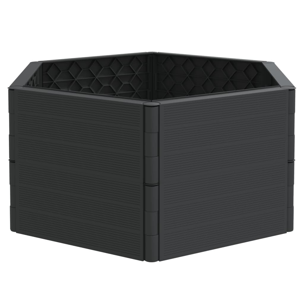 Garden flower box anthracite PP