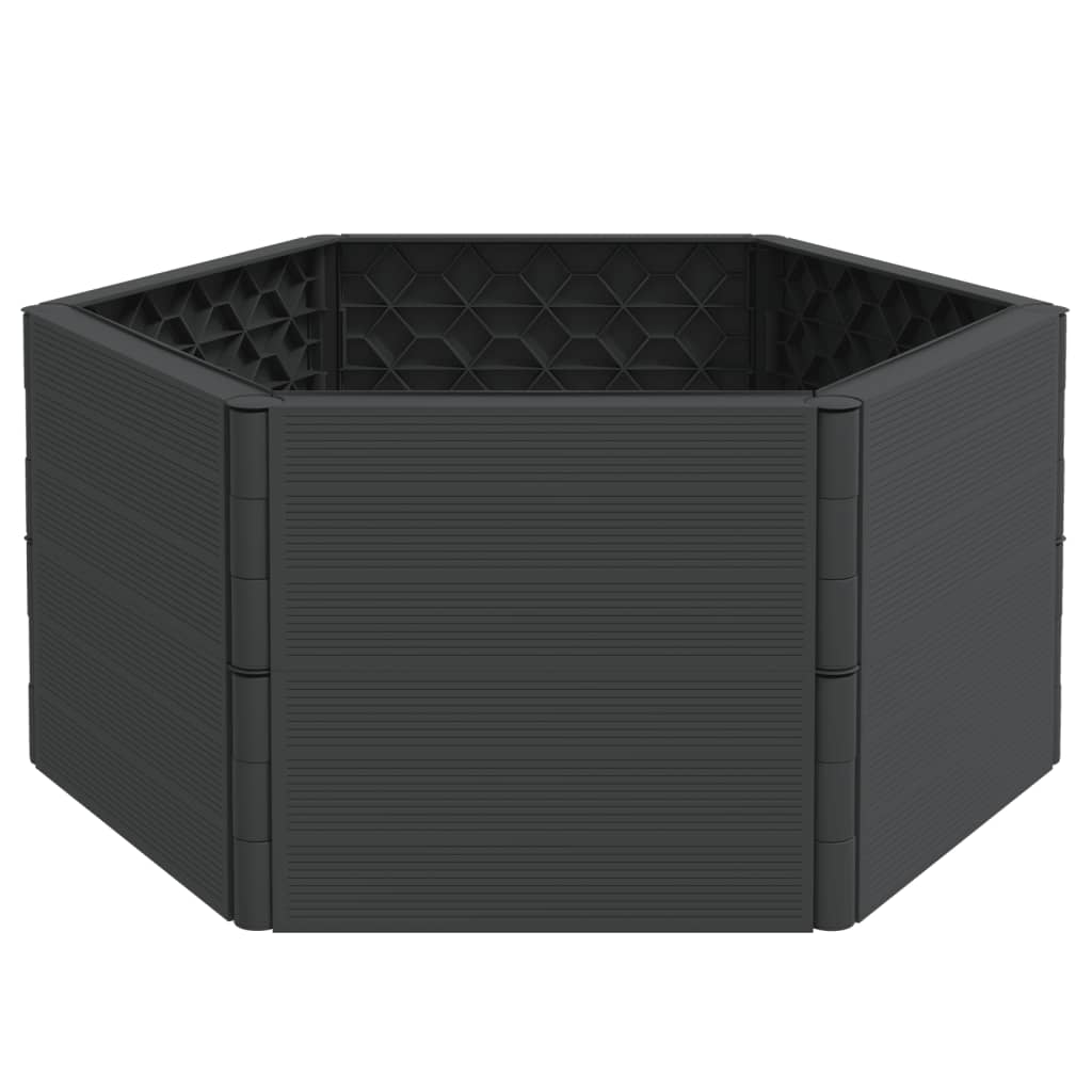 Garden flower box anthracite PP