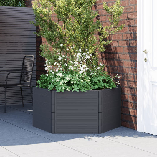 Garden flower box anthracite PP