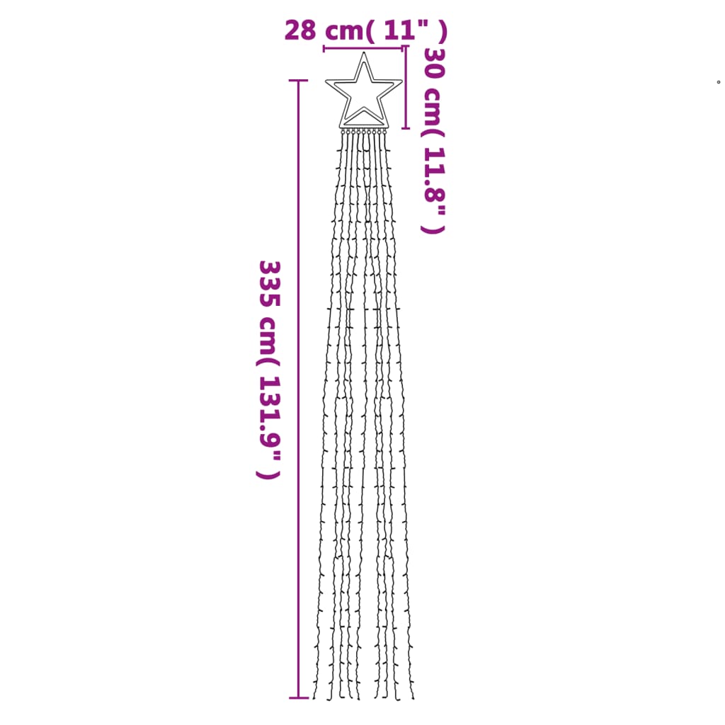 Joulukuusen LED-valot kylmä valkoinen 375 cm