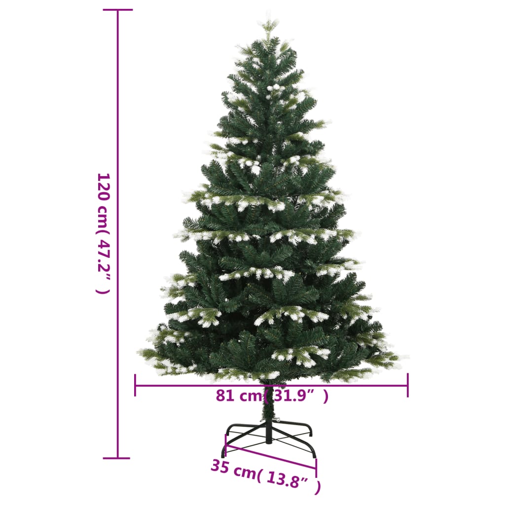 Tekojoulukuusi saranoilla ja lumihuurteella 120 cm