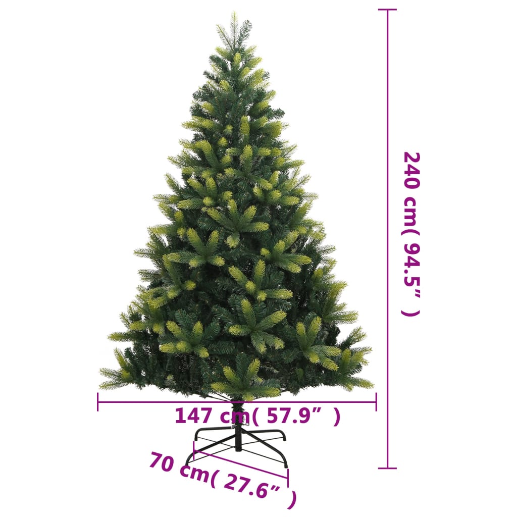 Tekojoulukuusi saranoilla ja jalustalla 240 cm