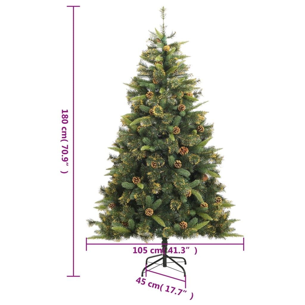 Tekojoulukuusi saranoilla ja kävyillä 180 cm