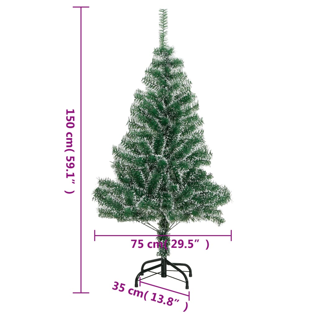 Tekojoulukuusi lumihuurteella vihreä 150 cm