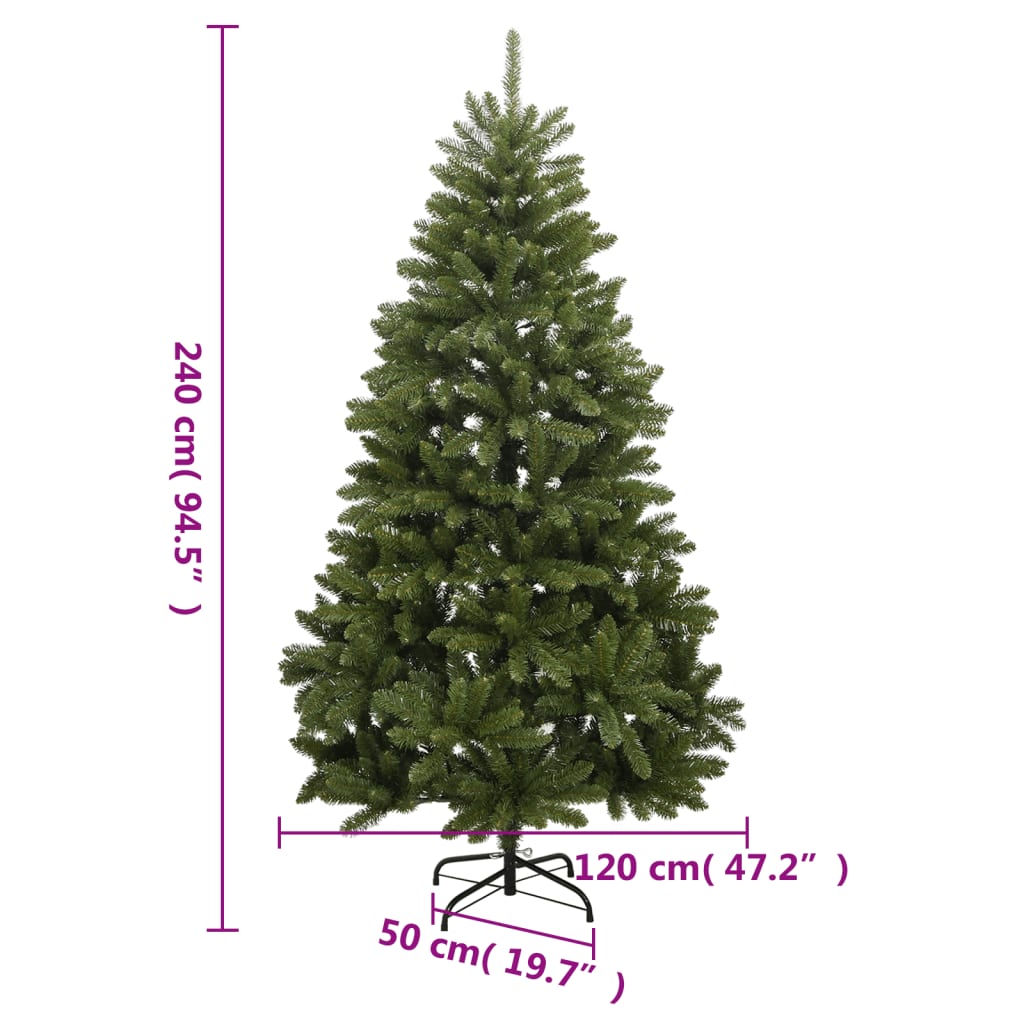 Tekojoulukuusi saranoilla ja jalustalla vihreä 240 cm