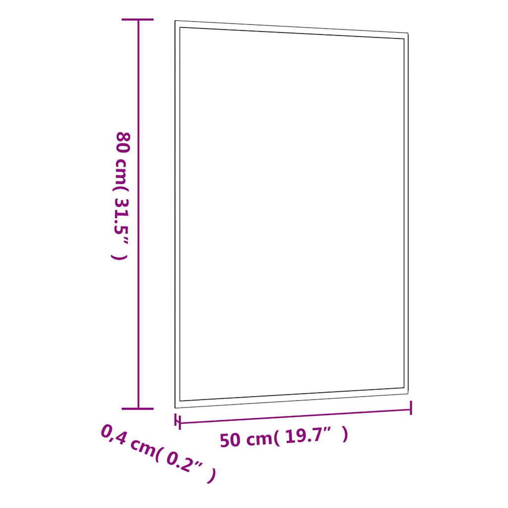 Seinäpeili 50x80 cm lasi suorakulmio