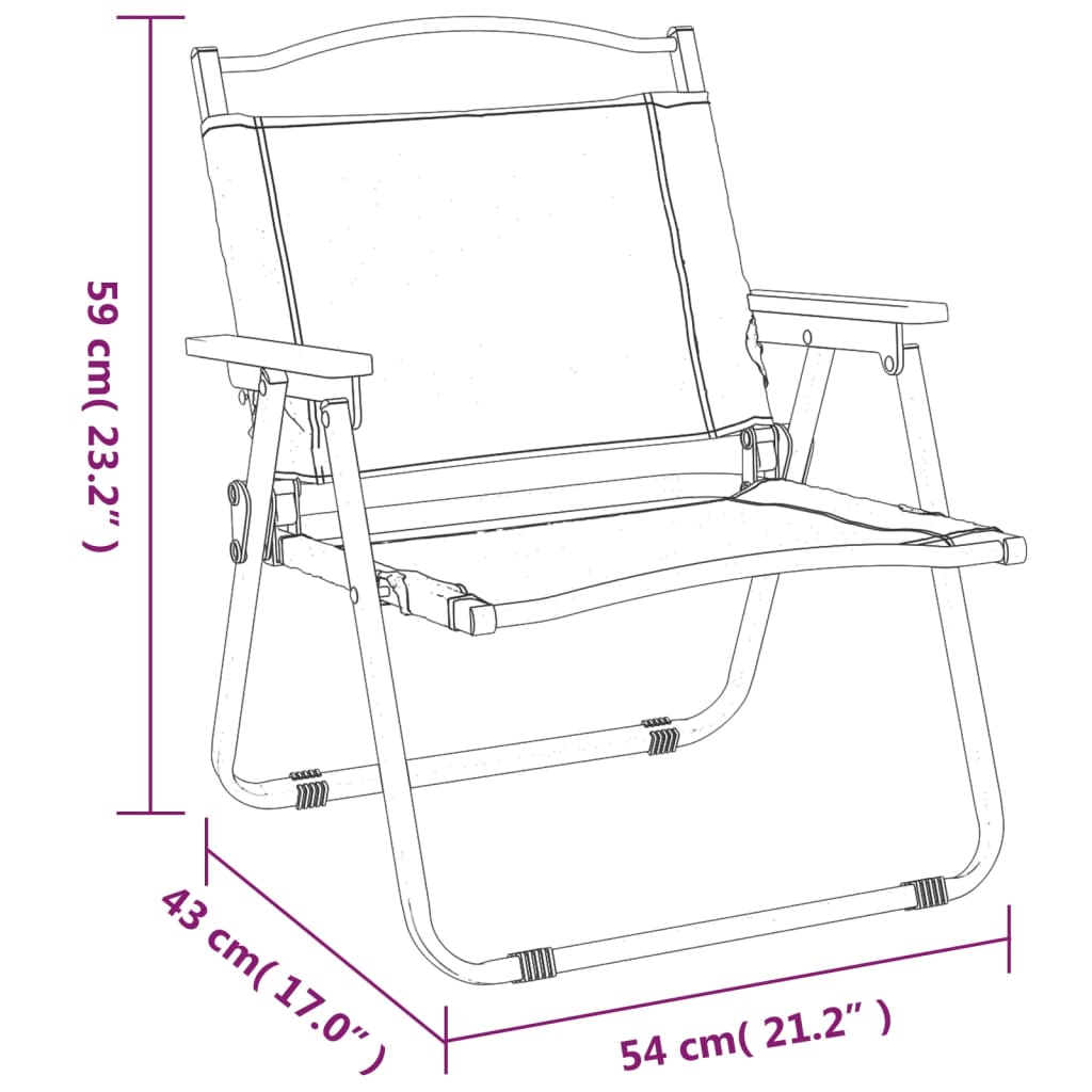 Retkituolit 2 kpl musta 54x43x59 cm Oxford kangas