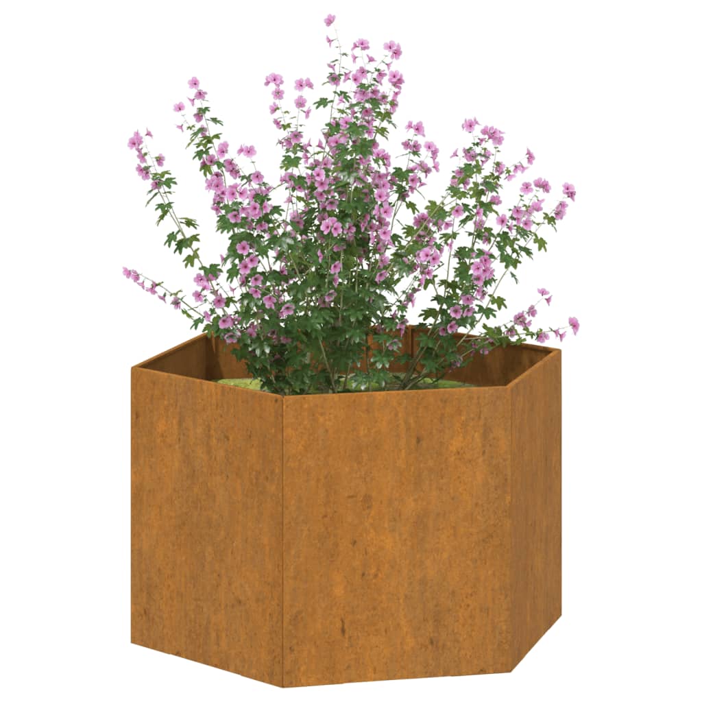 Kukkalaatikko ruoste 60x60x45 cm Corten teräs