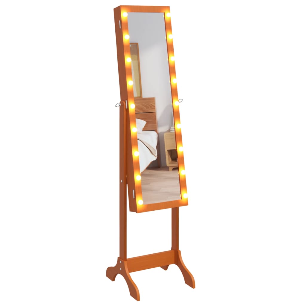 Vapaasti seisova peili LED-valoilla 34x37x146 cm