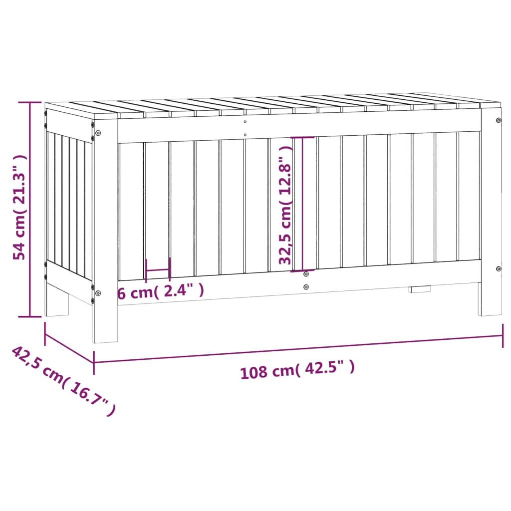 Säilytyslaatikko hunajanruskea 108x42,5x54 cm täysi mänty