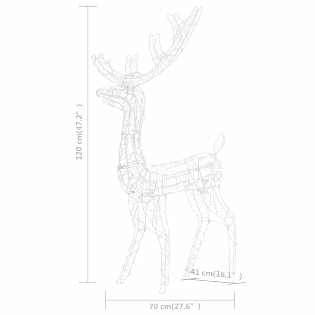 Porojoulukoristeet akryyli 2 kpl 120 cm monivärinen