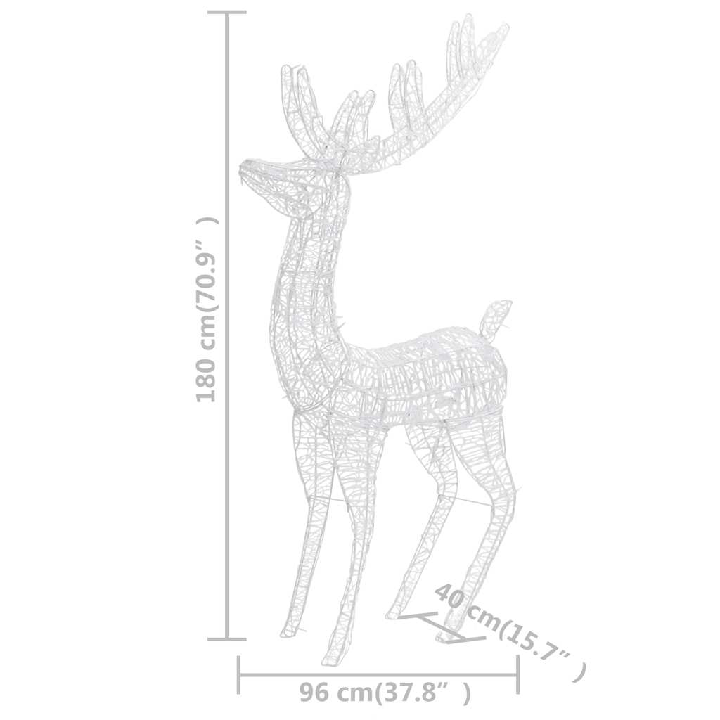 XXL Jouluporot akryyli 250 LED-valoa 2 kpl 180 cm kylmä valk.