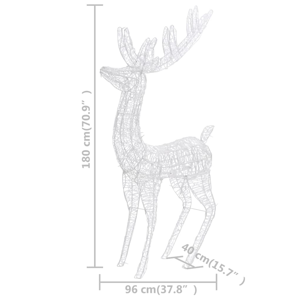 XXL Jouluporot akryyli 250 LED-valoa 3 kpl 180 cm kylmä valk.