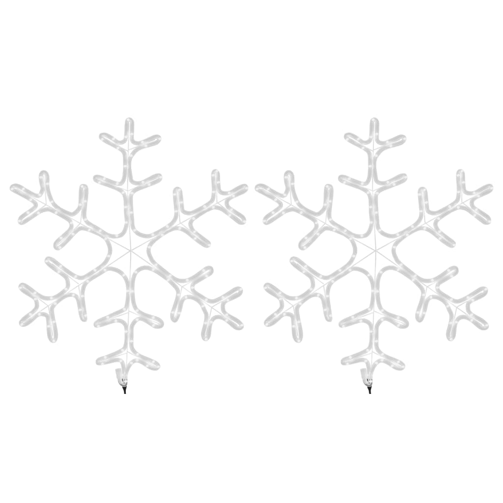 Lumihiutale joulukoriste LED-valot 2 kpl lämmin valk. 59x59 cm